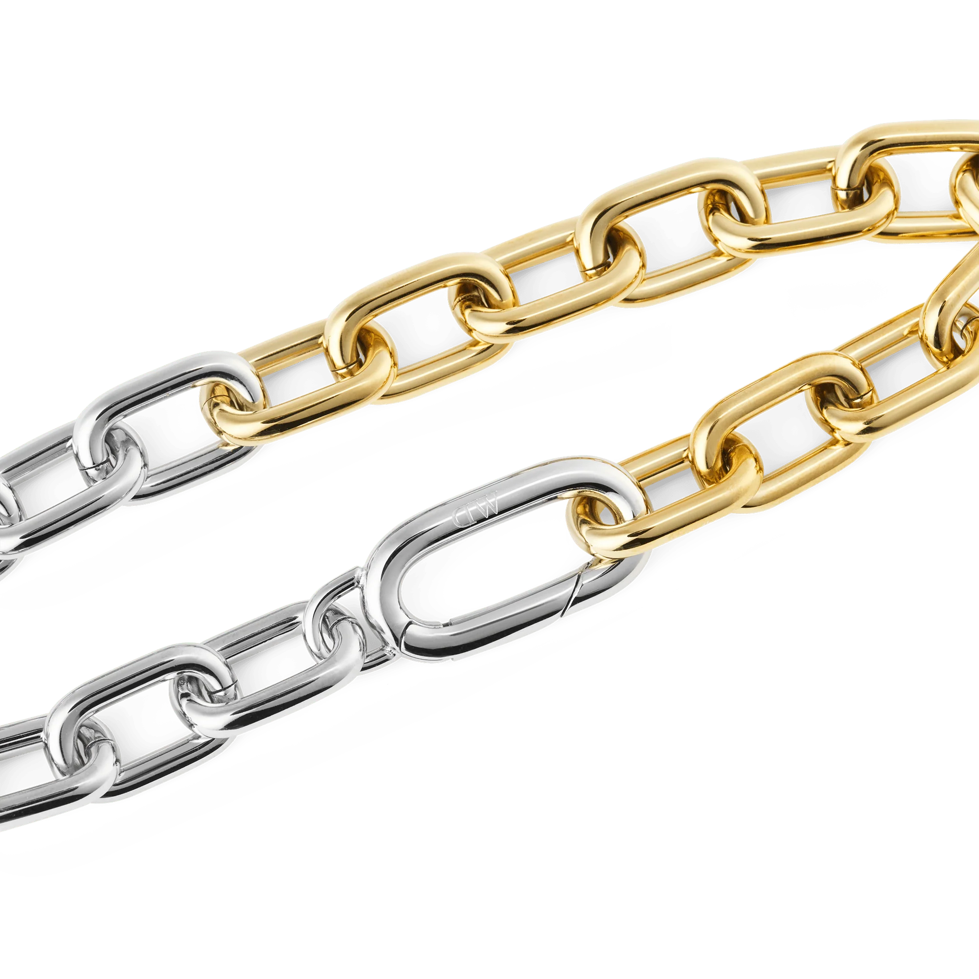 Contrast Link Bracelet Two Tone Gold - Image 3