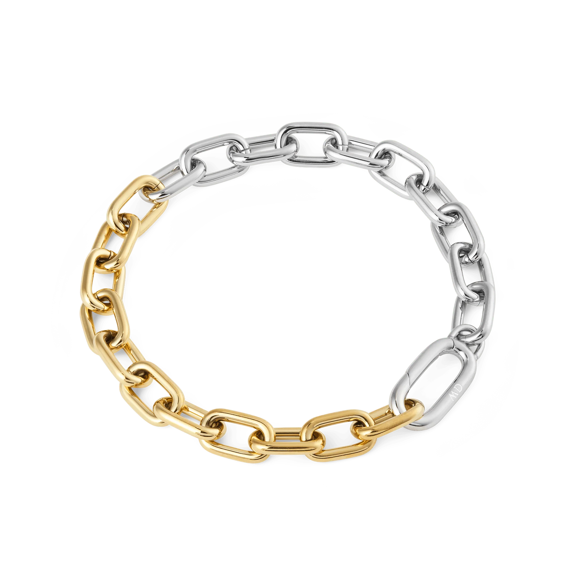 Contrast Link Bracelet Two Tone Gold - Image 4